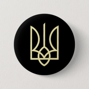 Macaron Rond 5 Cm Symbole du trident de l'armée ukrainienne Moyen uk