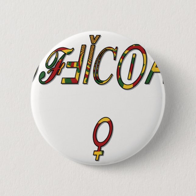 Macaron Rond 5 Cm Symbole féminin inversé "OFFICIAL" Imprimer (Devant)