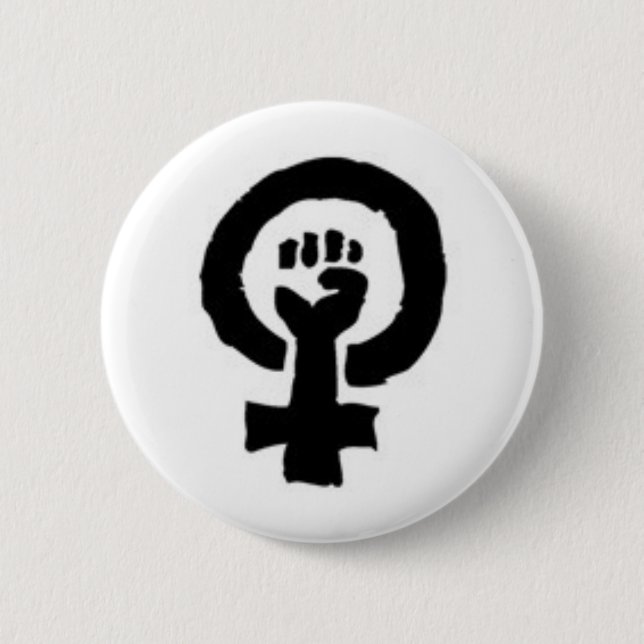 Macaron Rond 5 Cm Symbole féministe (Devant)