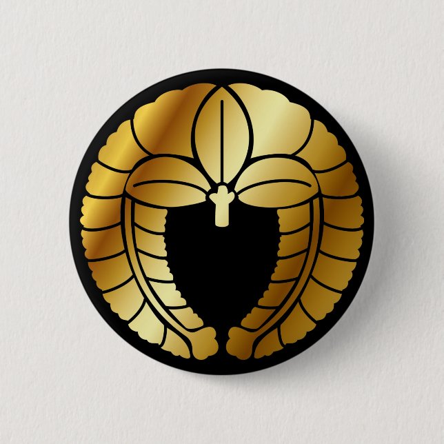 MACARON ROND 5 CM SYMBOLE JAUNE (KAMON) (Devant)