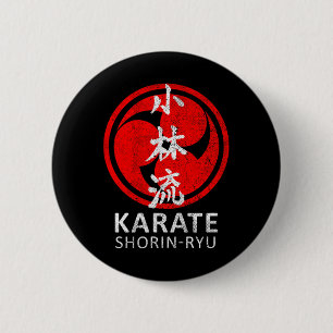 Macaron Rond 5 Cm Symbole karaté Shorin Ryu Kanji Japon Martial Art 