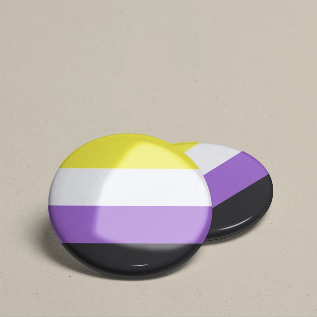 Macaron Rond 5 Cm Symbole LGBT de la communauté de la fierté non bin (Créateur téléchargé)