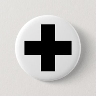 Macaron Rond 5 Cm Symbole Médicale croisé Médicale de garde de