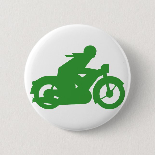 Macaron Rond 5 Cm Symbole moto vert (Devant)