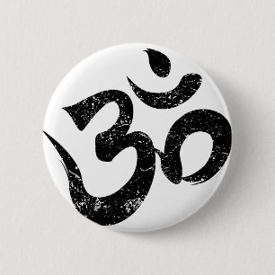 Macaron Rond 5 Cm Symbole Om Méditation Spirituel Indien Yoga en dét