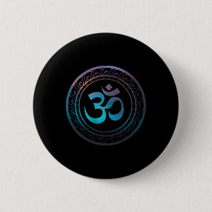 Macaron Rond 5 Cm Symbole Om Ohm Aum Cadeau Spirituel Yoga _2