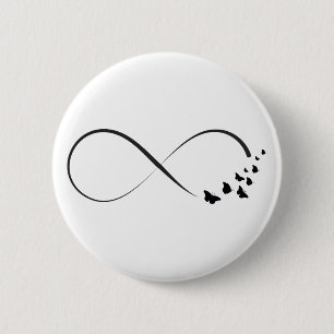 Macaron Rond 5 Cm Symbole papillon infini