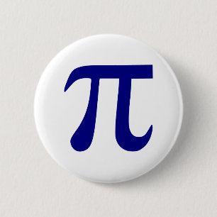 Macaron Rond 5 Cm Symbole Pi Bleu Marine