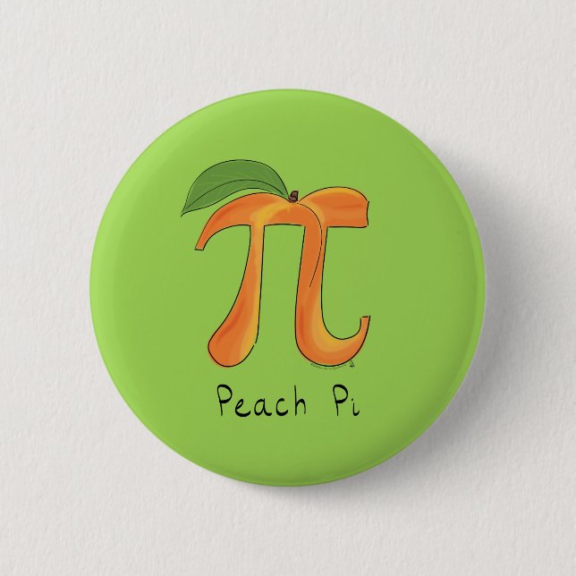 Macaron Rond 5 Cm Symbole Pi Peach Math Funny (Devant)