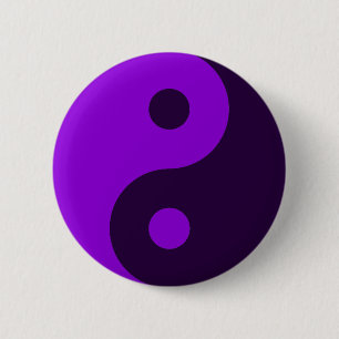 Macaron Rond 5 Cm Symbole pourpre de Yin Yang