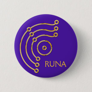 Macaron Rond 5 Cm Symbole RUNA / OR, RUNA violet