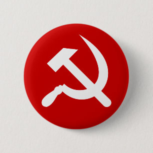 Macaron Rond 5 Cm Symbole russe communiste de marteau et de faucille
