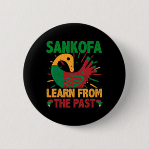 Macaron Rond 5 Cm Symbole Sankofa et Adinkra Ghana pour l'histoire d