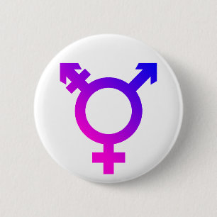 Macaron Rond 5 Cm Symbole trans* rose/bleu