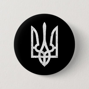 Macaron Rond 5 Cm Symbole ukrainien Tryzub - Trident ukrainien pour