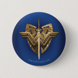 Macaron Rond 5 Cm Symbole Wonder Woman avec l'épée de la justice