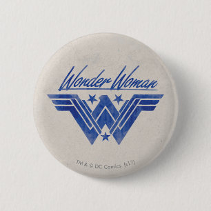 Macaron Rond 5 Cm Symbole Wonder Woman Stars