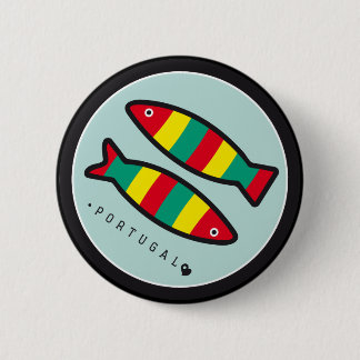 Macaron Rond 5 Cm Symboles du Portugal - sardines