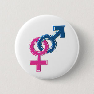 Macaron Rond 5 Cm Symboles jumelés masculins féminins