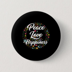 Macaron Rond 5 Cm Sympathique Monde Paix Amour Bonheur Paix Voyage d
