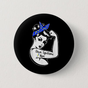 Macaron Rond 5 Cm Syndrome de Down Awareness Trisomy 21 - Syndrome d