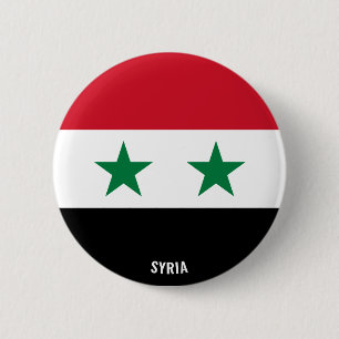 Macaron Rond 5 Cm Syria Flag Charming Patriotic