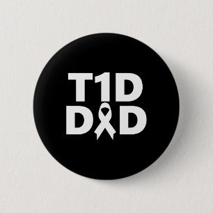 Macaron Rond 5 Cm T1d Sensibilisation au diabète pour papa