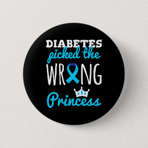 Macaron Rond 5 Cm T1d Sensibilisation Princesse Filles Diabète Diabè