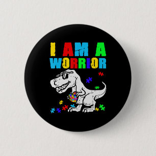 Macaron Rond 5 Cm T Rex Dino Je Suis Un Guerrier Sensibilisation sur