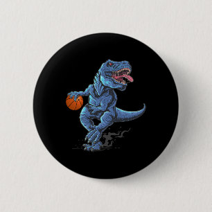 Macaron Rond 5 Cm T-Rex dinosaure drôle jouant avec un amoureux de S