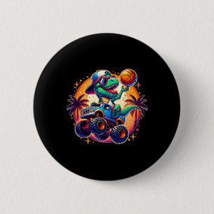 Macaron Rond 5 Cm T-rex dinosaure drôle joueur squelette enfants tou