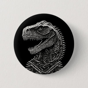 Macaron Rond 5 Cm T-Rex Dinosaure gothique