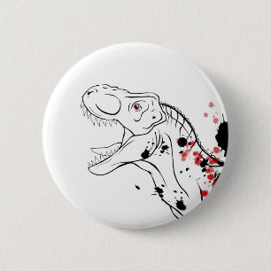 Macaron Rond 5 Cm T-Rex (rouge et noir)