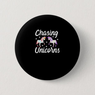 Macaron Rond 5 Cm T-Shirt à manches longues magique Chasing Licornes
