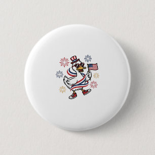 Macaron Rond 5 Cm T-shirt avec dessin de canard patriotique gravure 