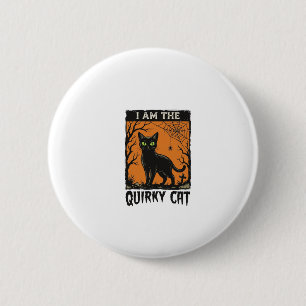 Macaron Rond 5 Cm T-Shirt avec Gravure Vintage pour Halloween Chat E