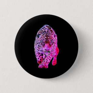 Macaron Rond 5 Cm T Shirt avec œuvre d'art Jaguar