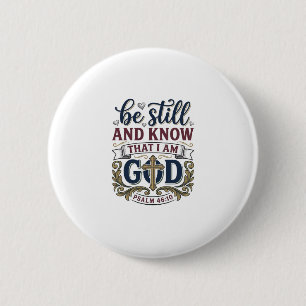Macaron Rond 5 Cm T-shirt « Be Still And Know Christian Psalm 460 »