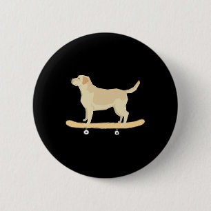 Macaron Rond 5 Cm T Shirt Cadeau Chien Labrador Planche à Roulettes
