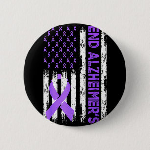 Macaron Rond 5 Cm T-shirt contre Alzheimer Ruban violet Alzheimer