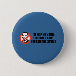 Macaron Rond 5 Cm T-shirt d'Anti-Obama - vous gardez le changement