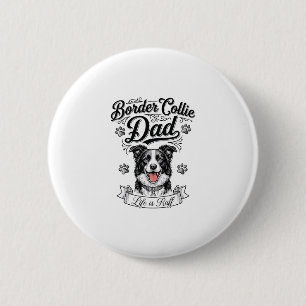 Macaron Rond 5 Cm T-shirt de conception de papa Border Collie gravur