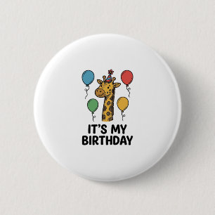 Macaron Rond 5 Cm T-shirt de fête d'anniversaire de girafe mignon De