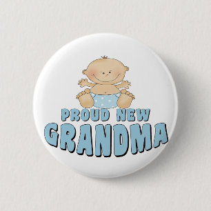 Macaron Rond 5 Cm T-shirt de grand-mère fière et nouvelle