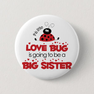 Macaron Rond 5 Cm T-shirt de grande soeur d'insecte d'amour
