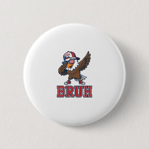 Macaron Rond 5 Cm T-Shirt Dessin de gravure vintage de l'aigle patri