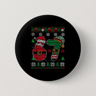 Macaron Rond 5 Cm T-shirt drôle 67 Meme 6 7 pour Noël pour garçons