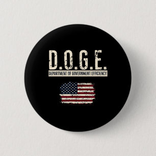 Macaron Rond 5 Cm T-Shirt Drôle de Doge Département de l'Efficacité