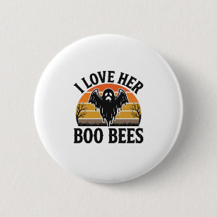 Macaron Rond 5 Cm T-shirt drôle de Halloween vintage pun abeille fan