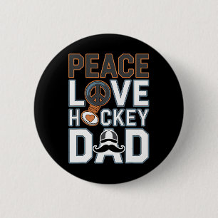Macaron Rond 5 Cm T-shirt drôle de papa de hockey sur glace amour pa